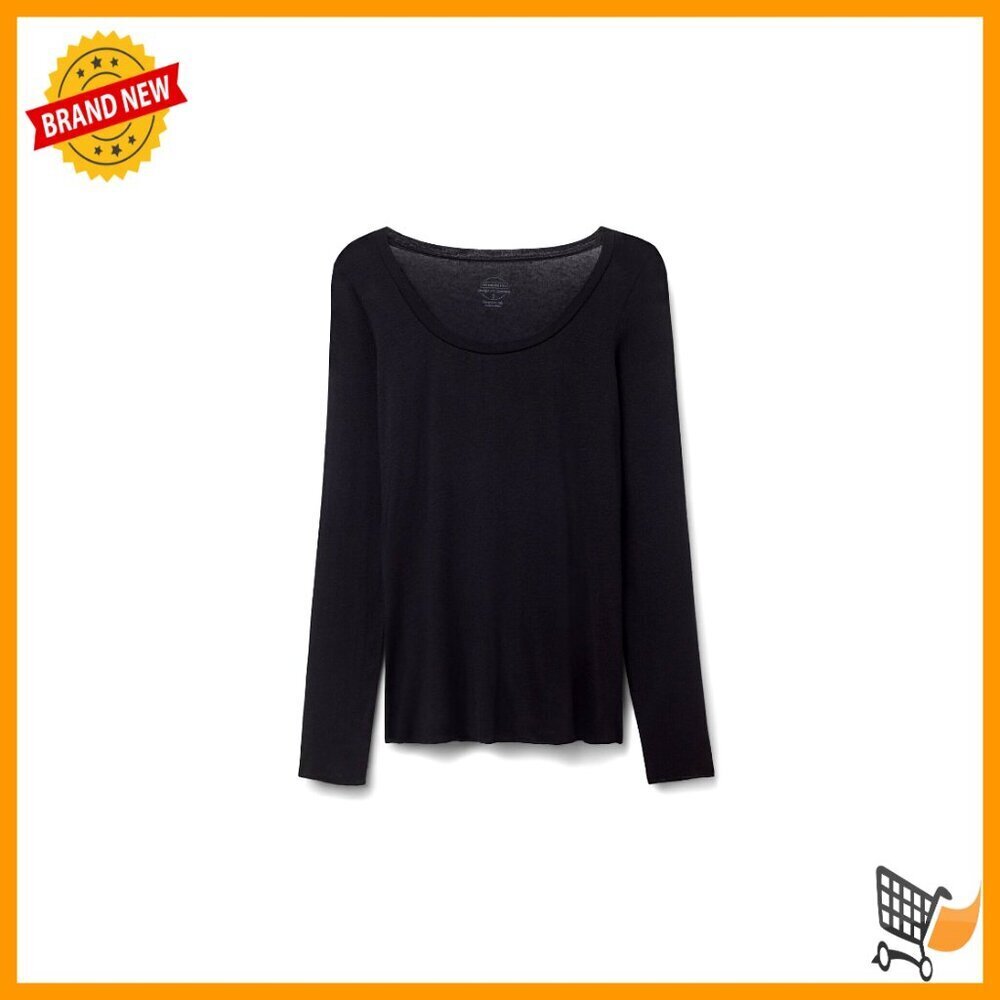Sheer Long Sleeve Scoop Neck Top Ultralight Modal Cashmere Blend Elegant Minimal